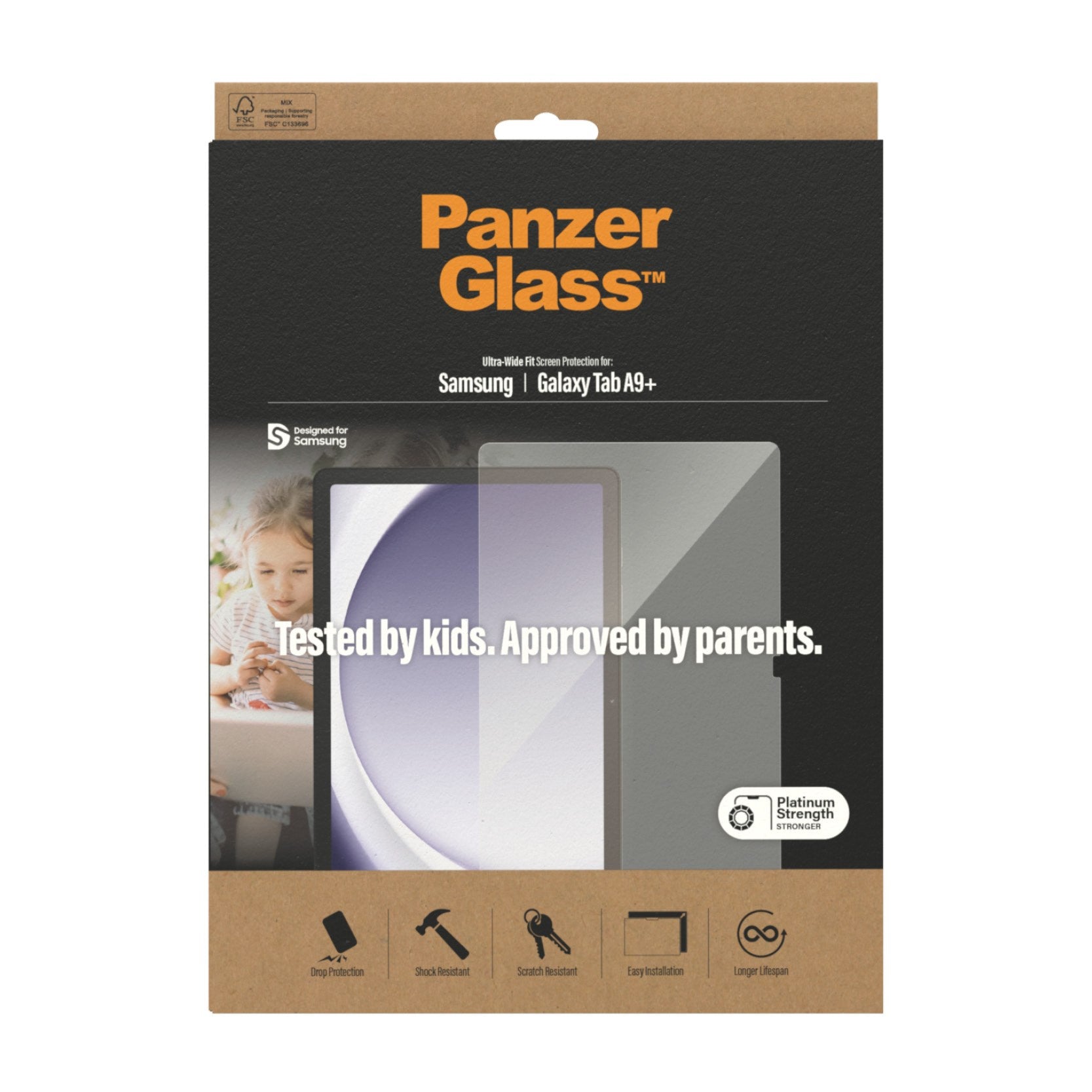 PanzerGlass®️ Screen Protector Samsung Galaxy Tab A9 Plus | Ultra-Wide Fit